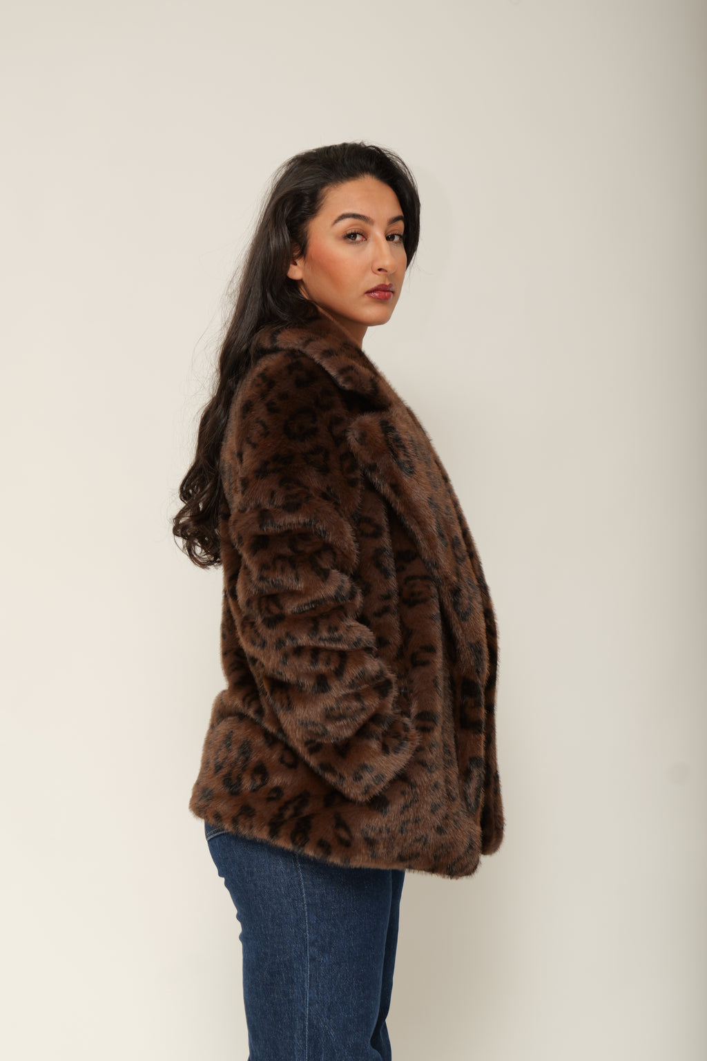 Veste en fausse fourrure imprimée