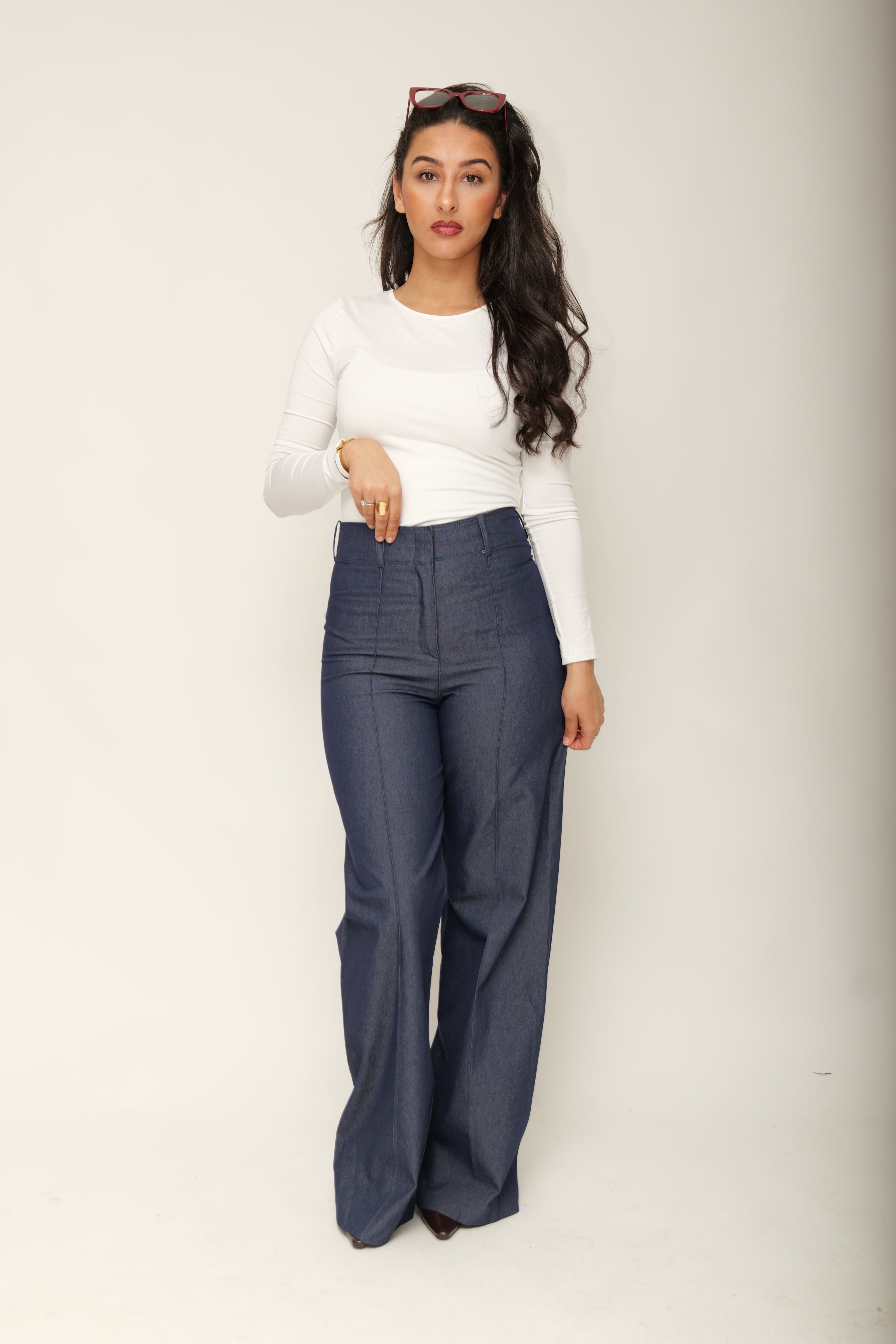 Pantalon Palazzo large taille haute