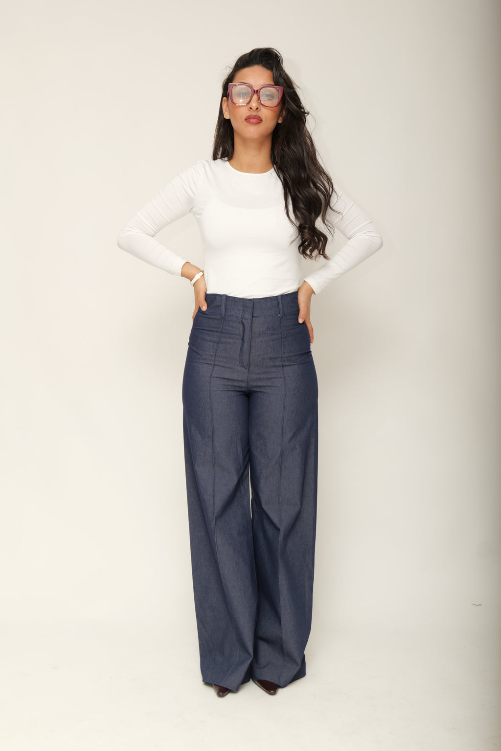 Pantalon Palazzo large taille haute
