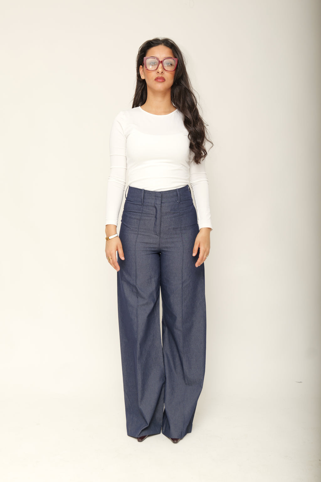 Pantalon Palazzo large taille haute