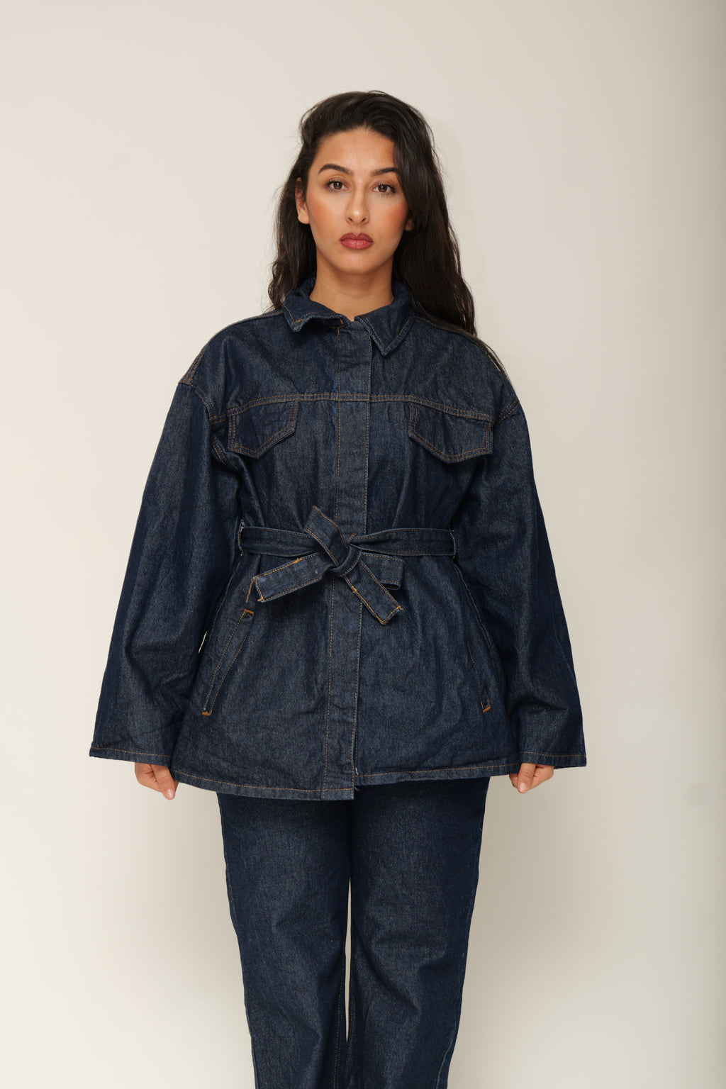 Ensemble en jean ceinturée