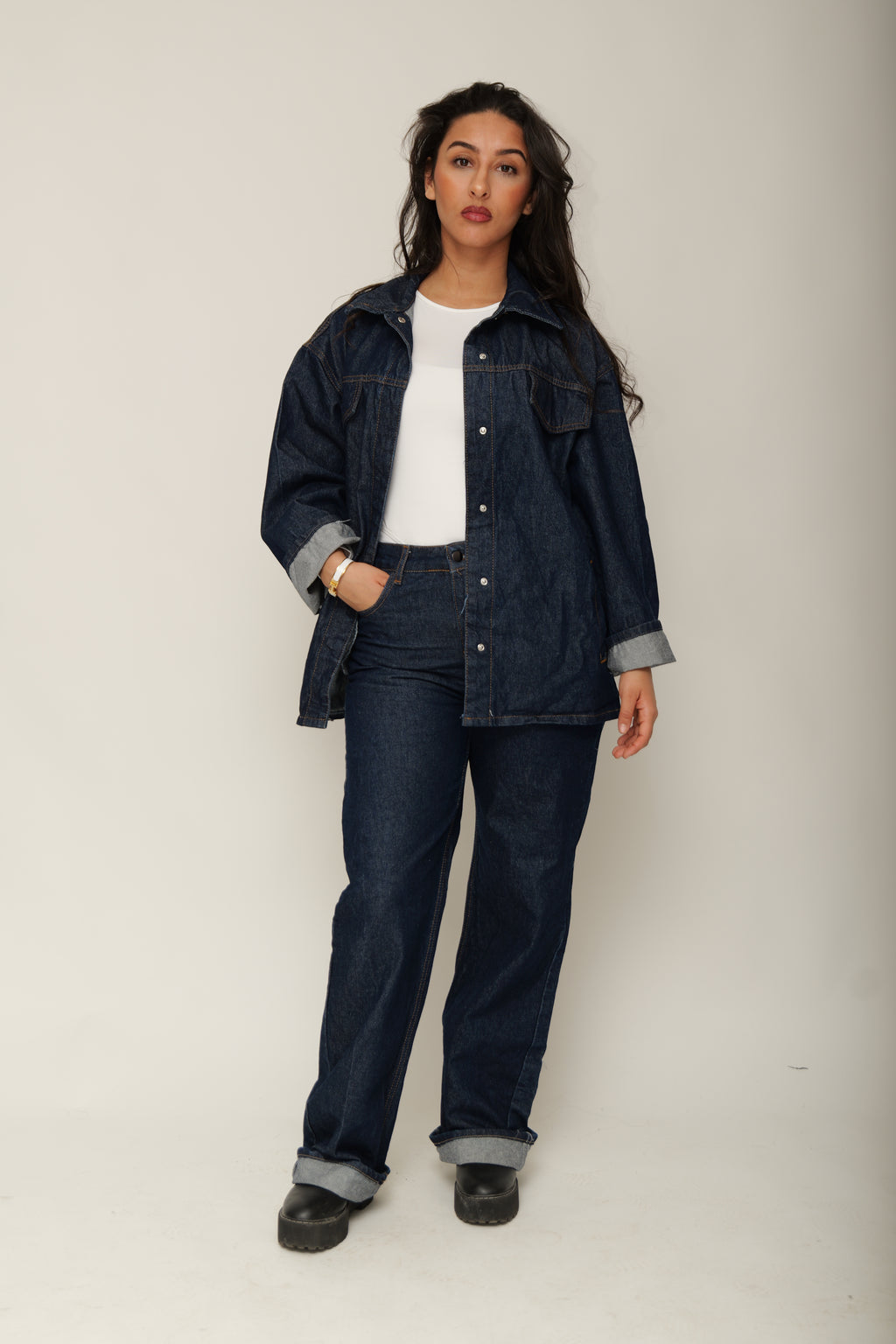 Ensemble en jean ceinturée