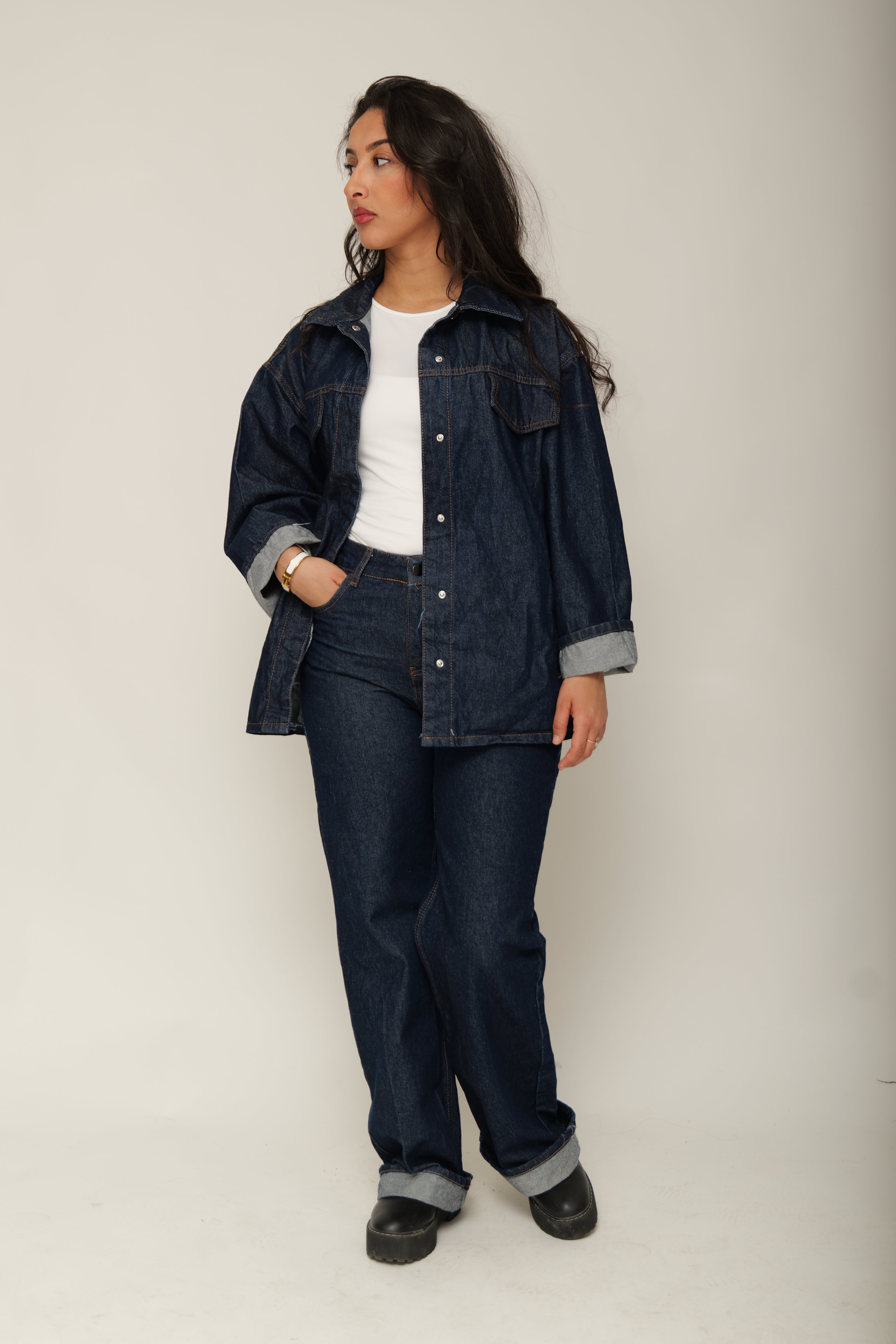 Ensemble en jean ceinturée